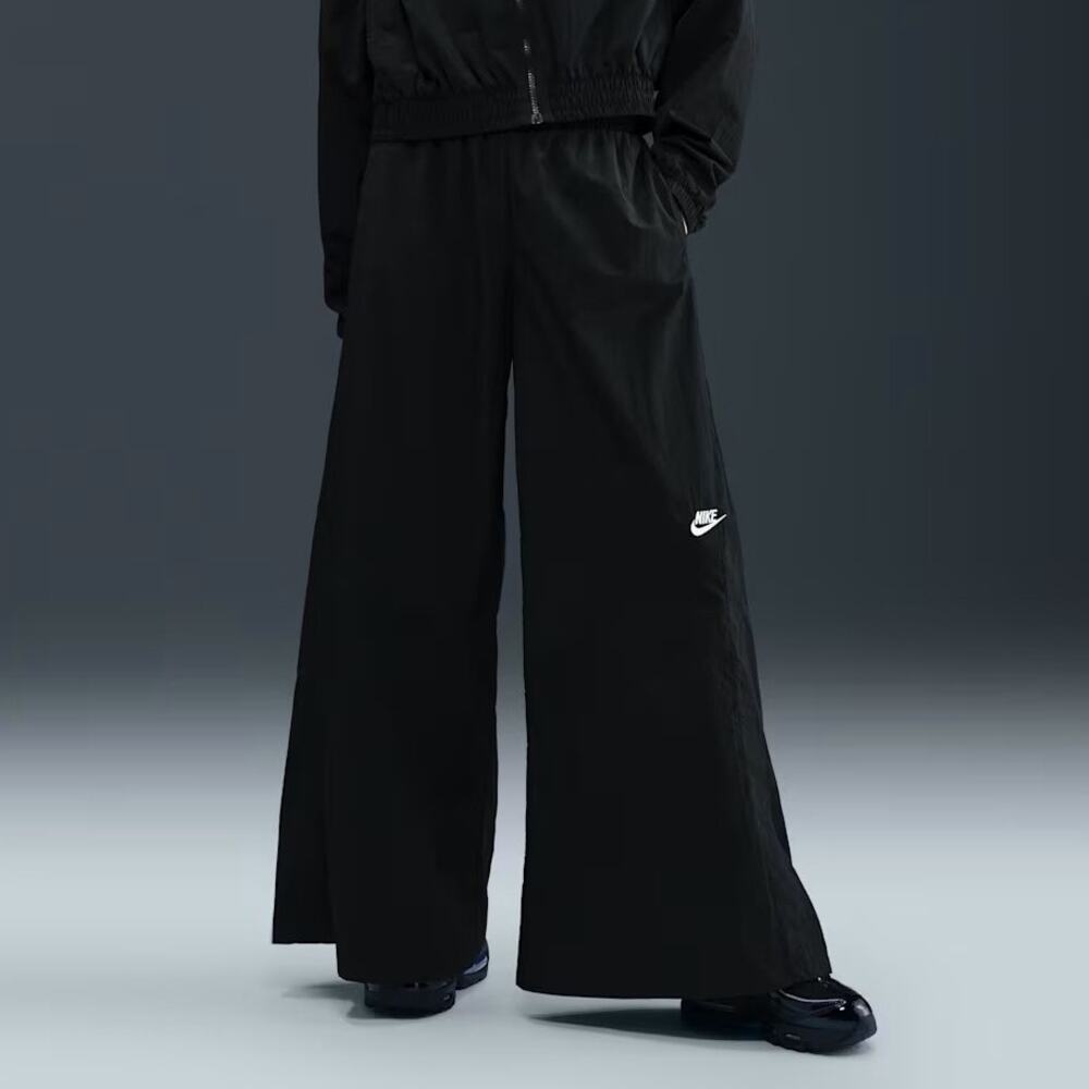Nike Sportswear Wide-Leg Woven Pants Black Sail Size XS